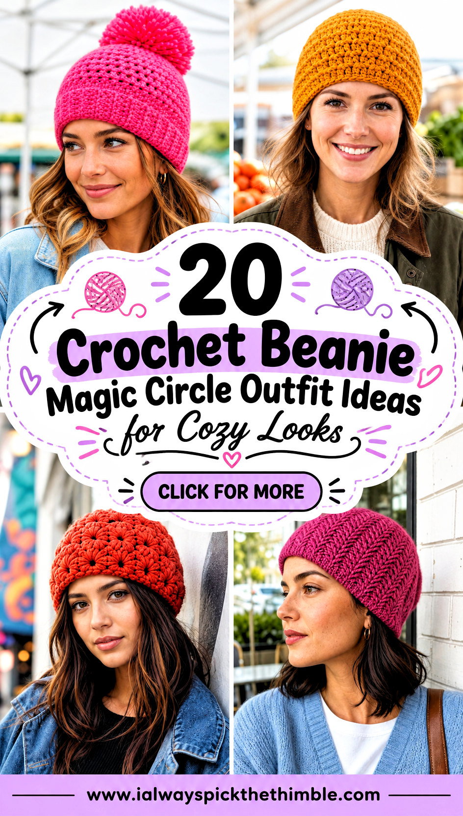 20 Crochet Beanie Magic Circle Outfit Ideas for Cozy Looks - 20 Crochet Beanie Magic Circle Outfit Ideas for Cozy Looks