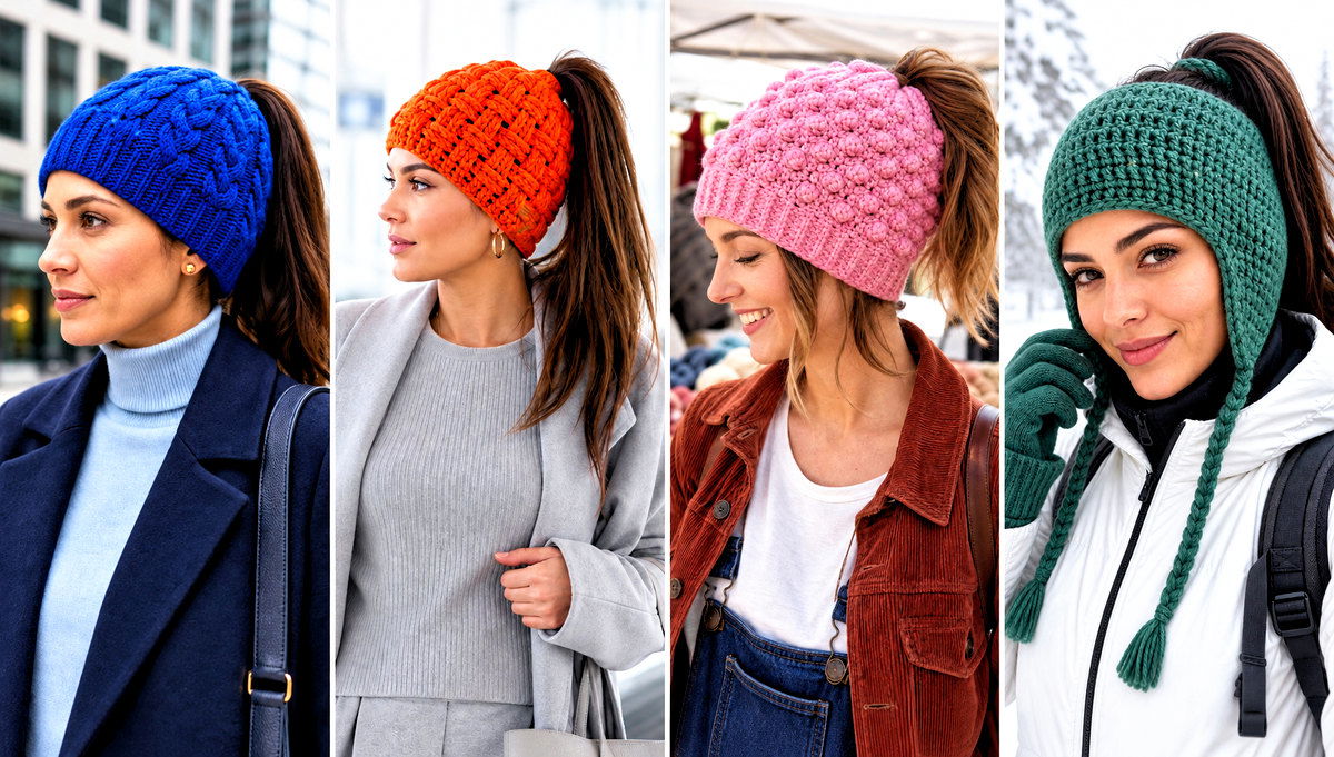 20 Crochet Beanie With Ponytail Hole Outfit Ideas for Walks
