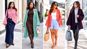 20 Crochet Bell Sleeve Cardigan Outfit Ideas for Boho Style