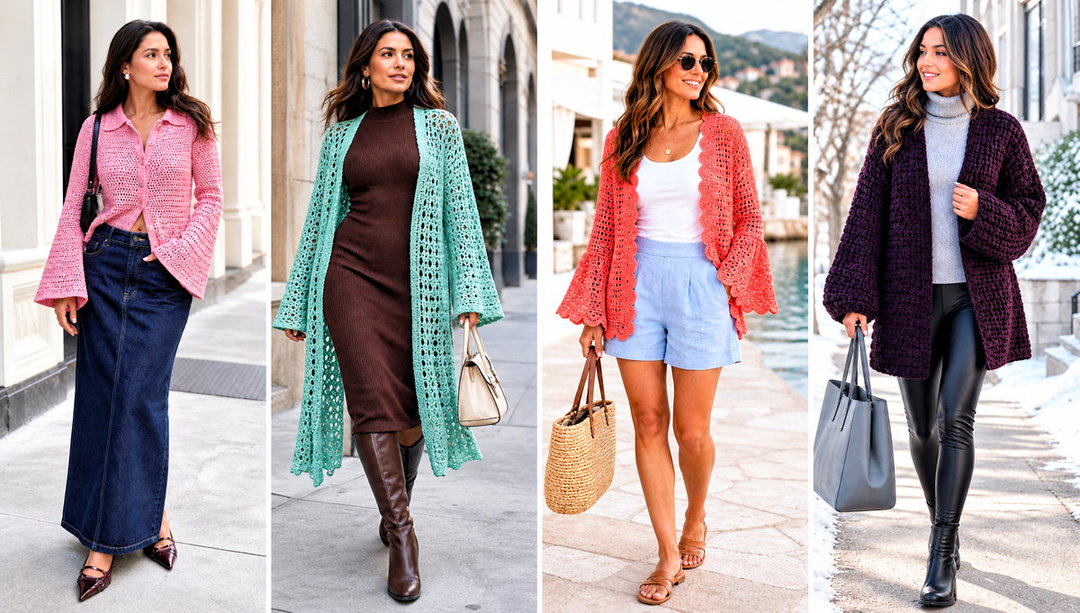 20 Crochet Bell Sleeve Cardigan Outfit Ideas for Boho Style