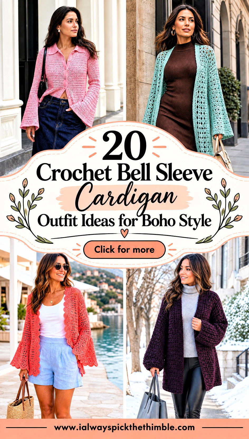 20 Crochet Bell Sleeve Cardigan Outfit Ideas for Boho Style - 20 Crochet Bell Sleeve Cardigan Outfit Ideas for Boho Style