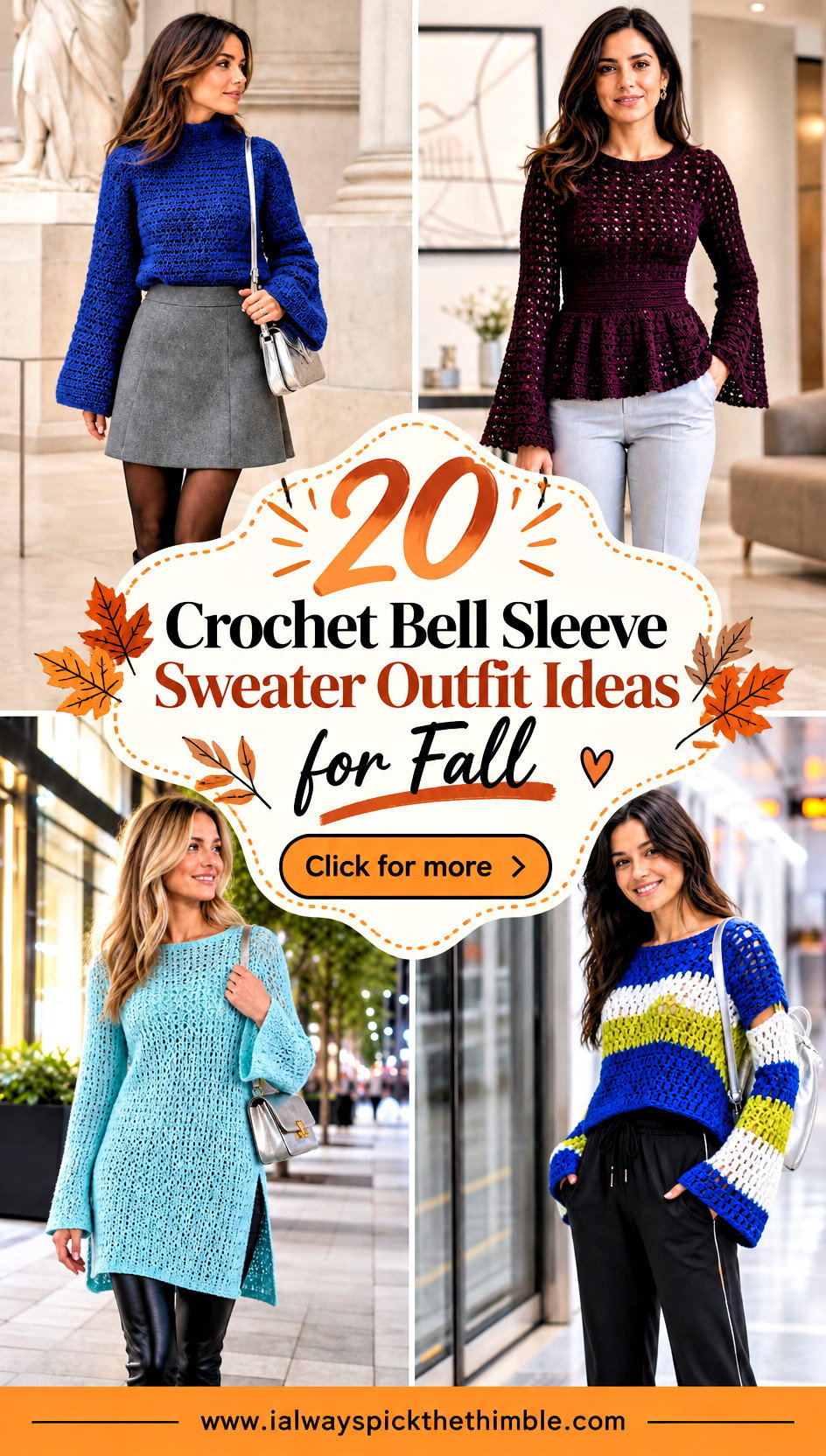 20 Crochet Bell Sleeve Sweater Outfit Ideas for Fall - 20 Crochet Bell Sleeve Sweater Outfit Ideas for Fall