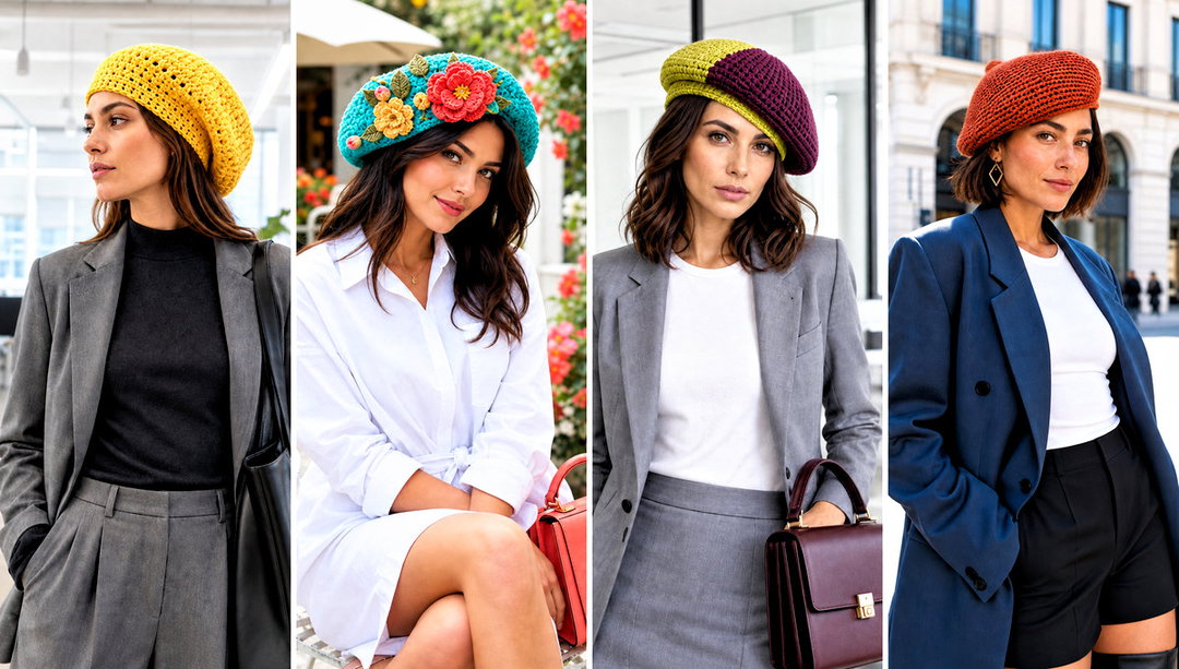 20 Crochet Beret Hat Outfit Ideas for Parisian Style