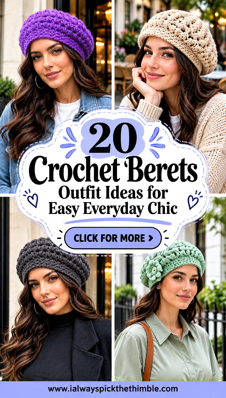 20 Crochet Berets Outfit Ideas for Easy Everyday Chic - 20 Crochet Berets Outfit Ideas for Easy Everyday Chic