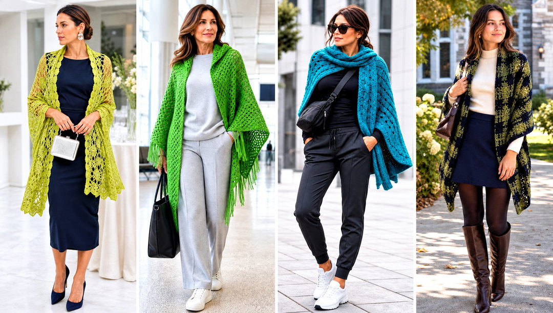 20 Crochet Blanket Shawl Outfit Ideas for Cool Evenings