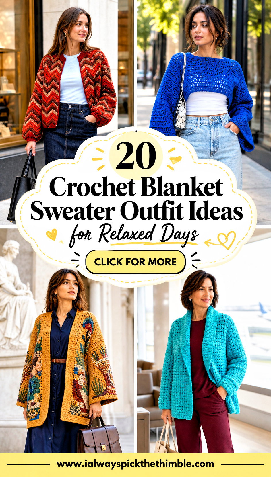 20 Crochet Blanket Sweater Outfit Ideas for Relaxed Days - 20 Crochet Blanket Sweater Outfit Ideas for Relaxed Days