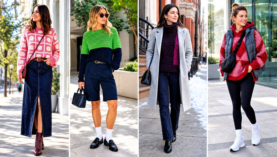 20 Crochet Block Sweater Outfit Ideas for Casual Style
