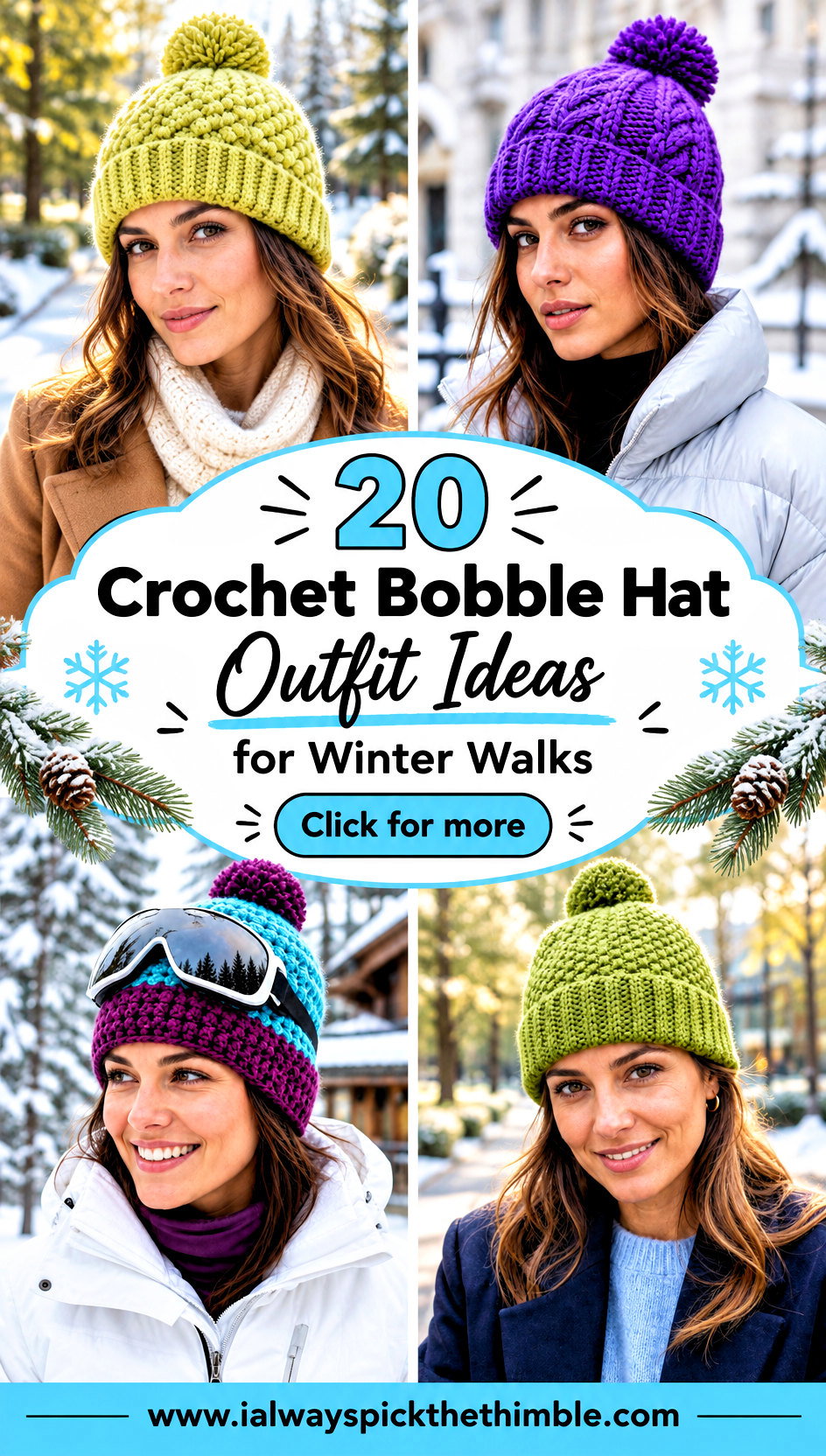 20 Crochet Bobble Hat Outfit Ideas for Winter Walks - 20 Crochet Bobble Hat Outfit Ideas for Winter Walks