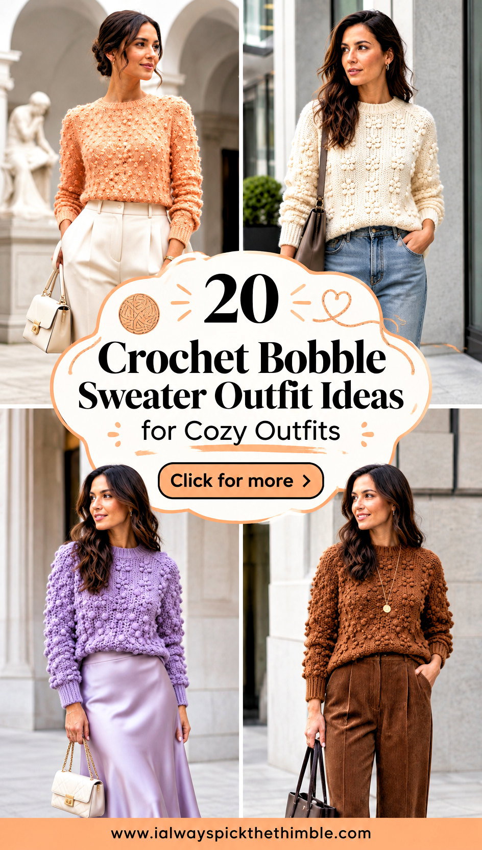 20 Crochet Bobble Sweater Outfit Ideas for Cozy Outfits - 20 Crochet Bobble Sweater Outfit Ideas for Cozy Outfits