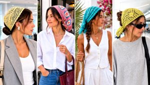20 Crochet Boho Head Scarf Outfit Ideas for Festival Days