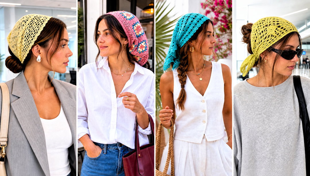 20 Crochet Boho Head Scarf Outfit Ideas for Festival Days