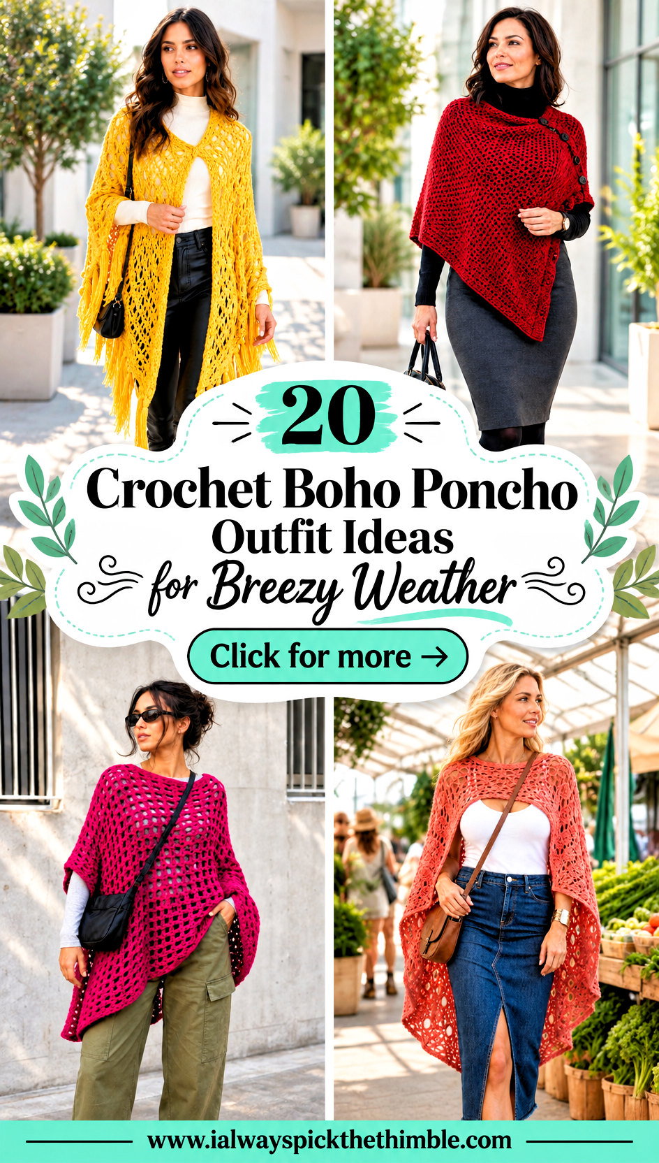 20 Crochet Boho Poncho Outfit Ideas for Breezy Weather - 20 Crochet Boho Poncho Outfit Ideas for Breezy Weather