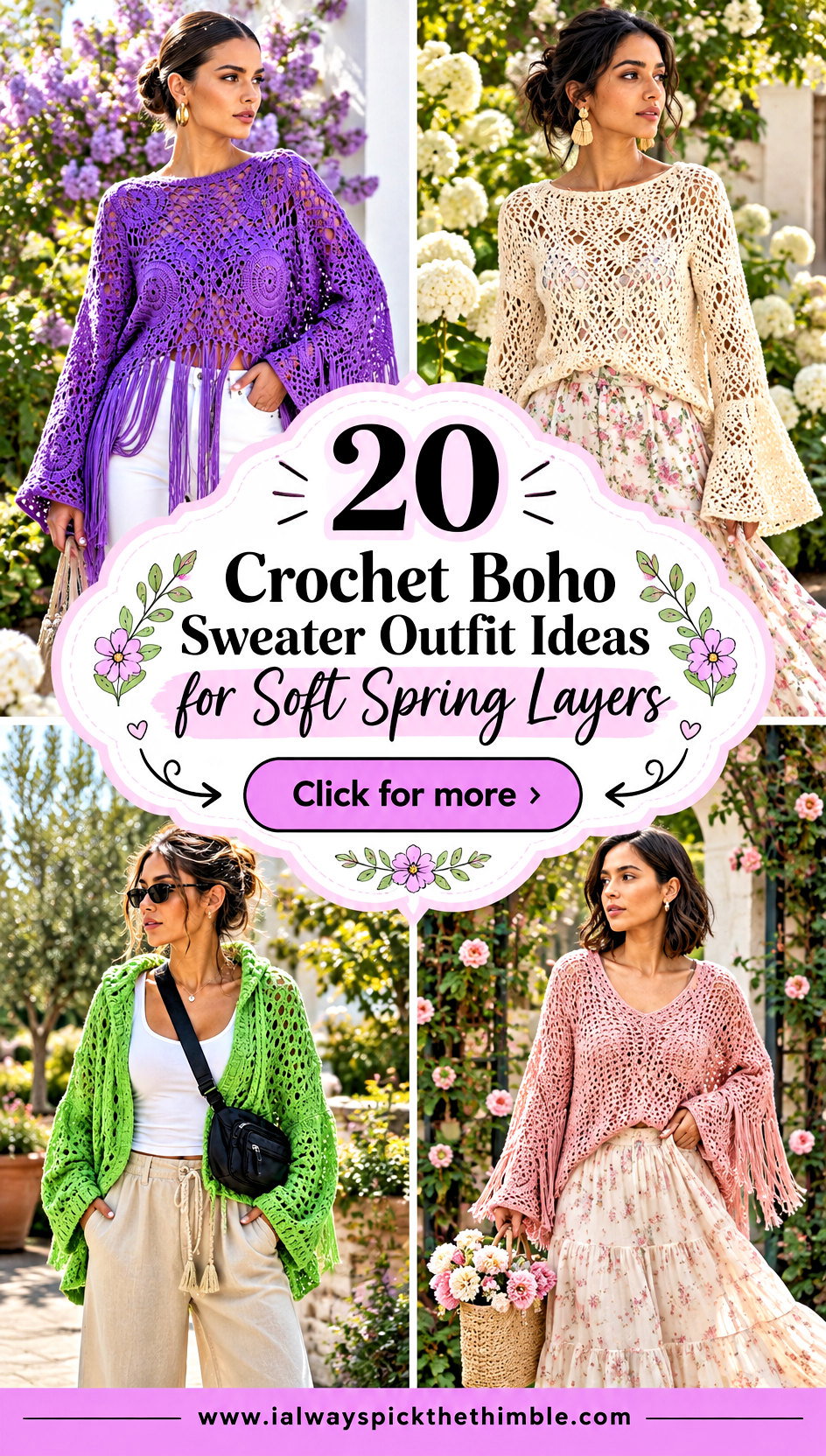 20 Crochet Boho Sweater Outfit Ideas for Soft Spring Layers - 20 Crochet Boho Sweater Outfit Ideas for Soft Spring Layers