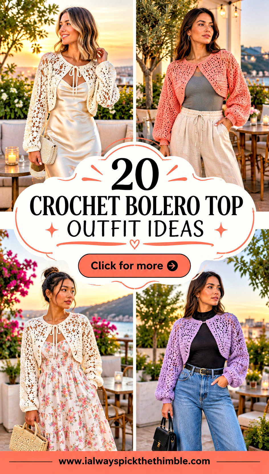 20 Crochet Bolero Top Outfit Ideas for Summer Evenings - 20 Crochet Bolero Top Outfit Ideas for Summer Evenings