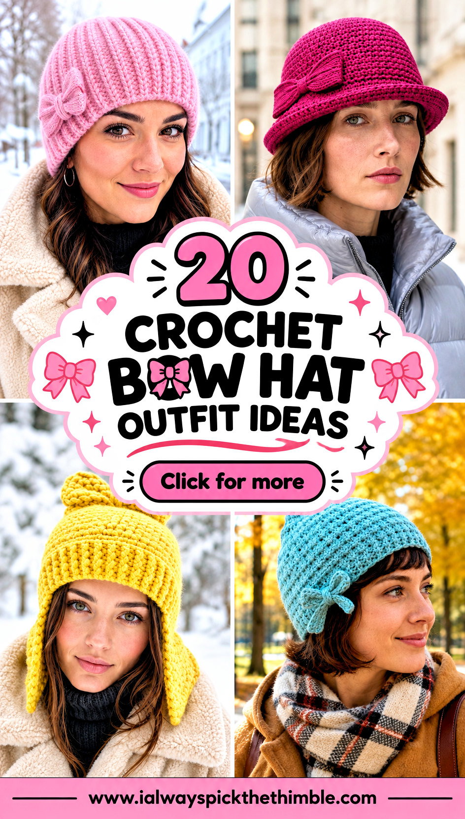 20 Crochet Bow Hat Outfit Ideas for Playful Winter Style - 20 Crochet Bow Hat Outfit Ideas for Playful Winter Style
