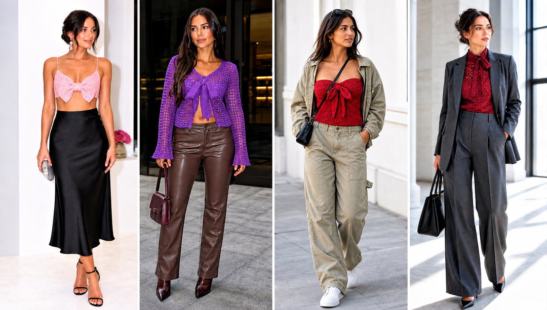 20 Crochet Bow Top Outfit Ideas for Casual Date Nights