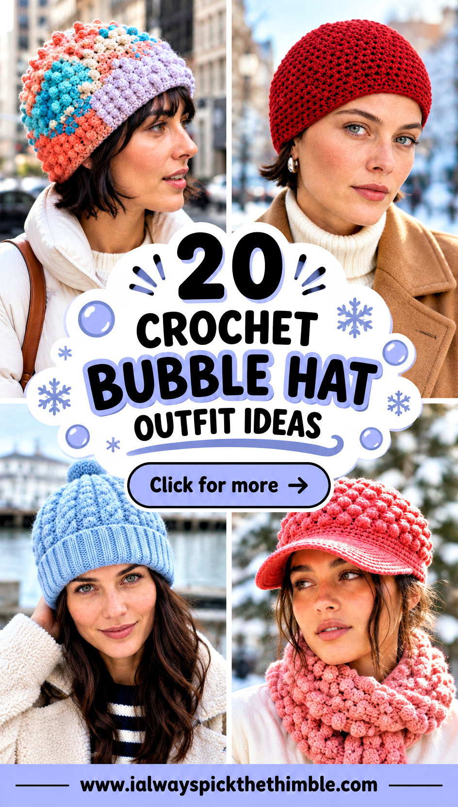 20 Crochet Bubble Hat Outfit Ideas for Cold Weather - 20 Crochet Bubble Hat Outfit Ideas for Cold Weather