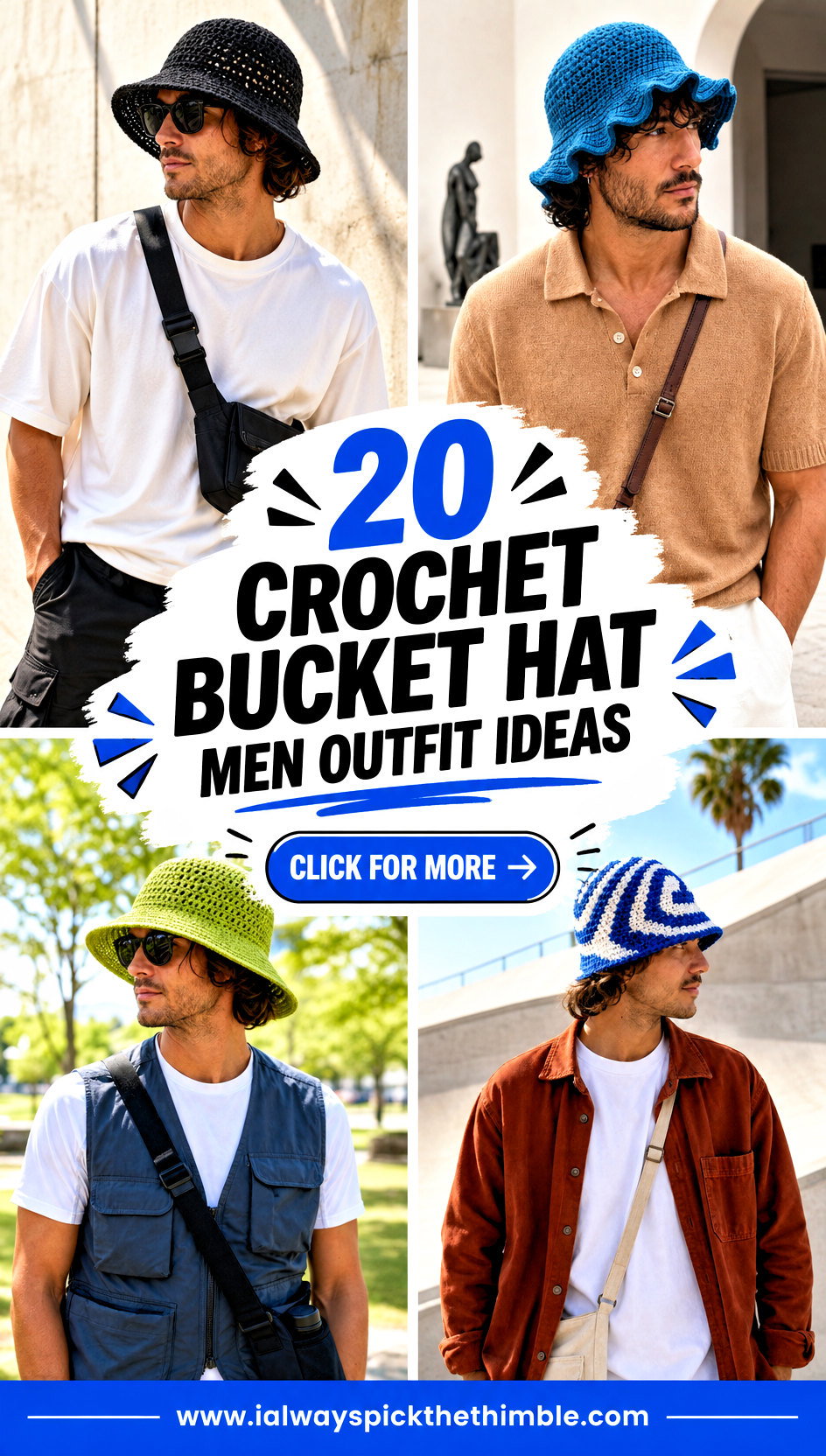 20 Crochet Bucket Hat Men Outfit Ideas for Streetwear - 20 Crochet Bucket Hat Men Outfit Ideas for Streetwear