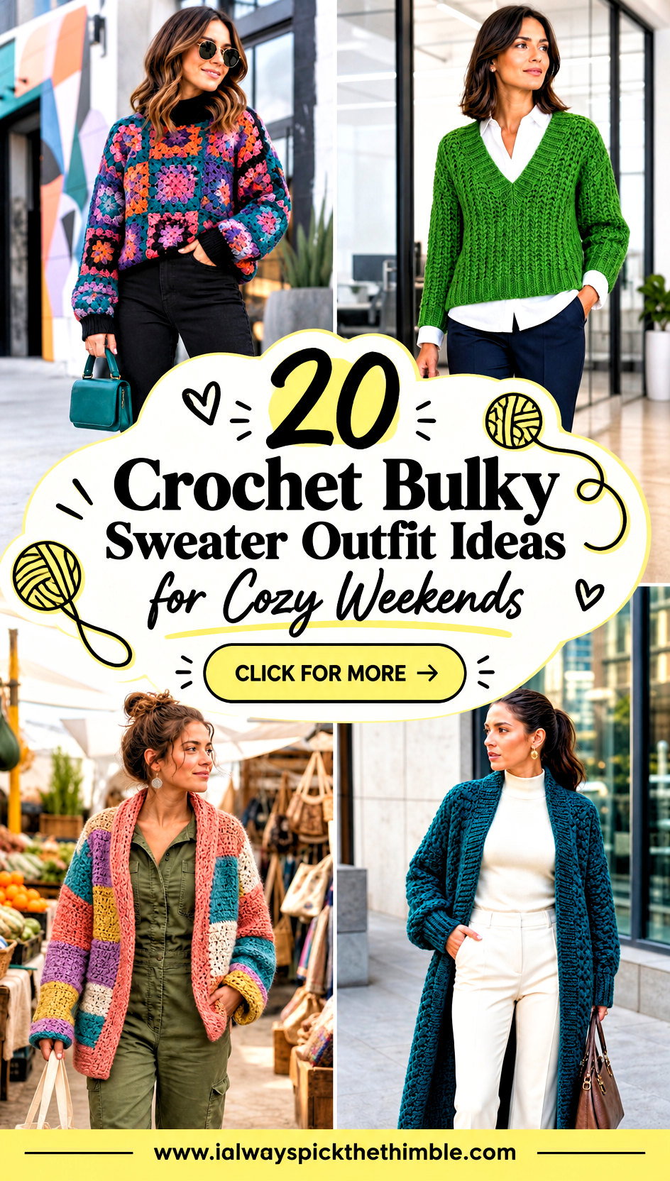 20 Crochet Bulky Sweater Outfit Ideas for Cozy Weekends - 20 Crochet Bulky Sweater Outfit Ideas for Cozy Weekends