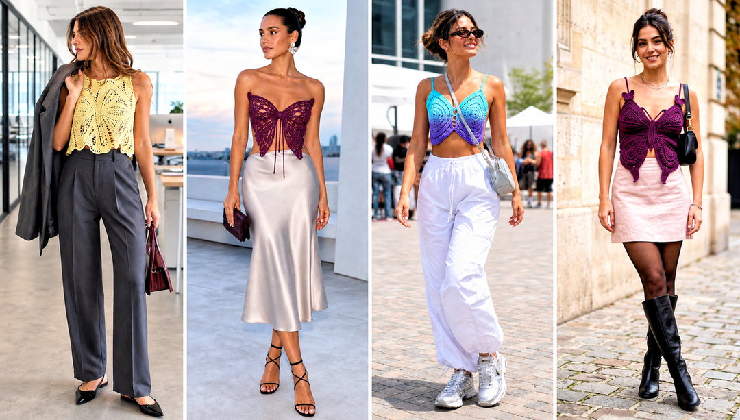 20 Crochet Butterfly Tops Outfit Ideas for Sunny Days