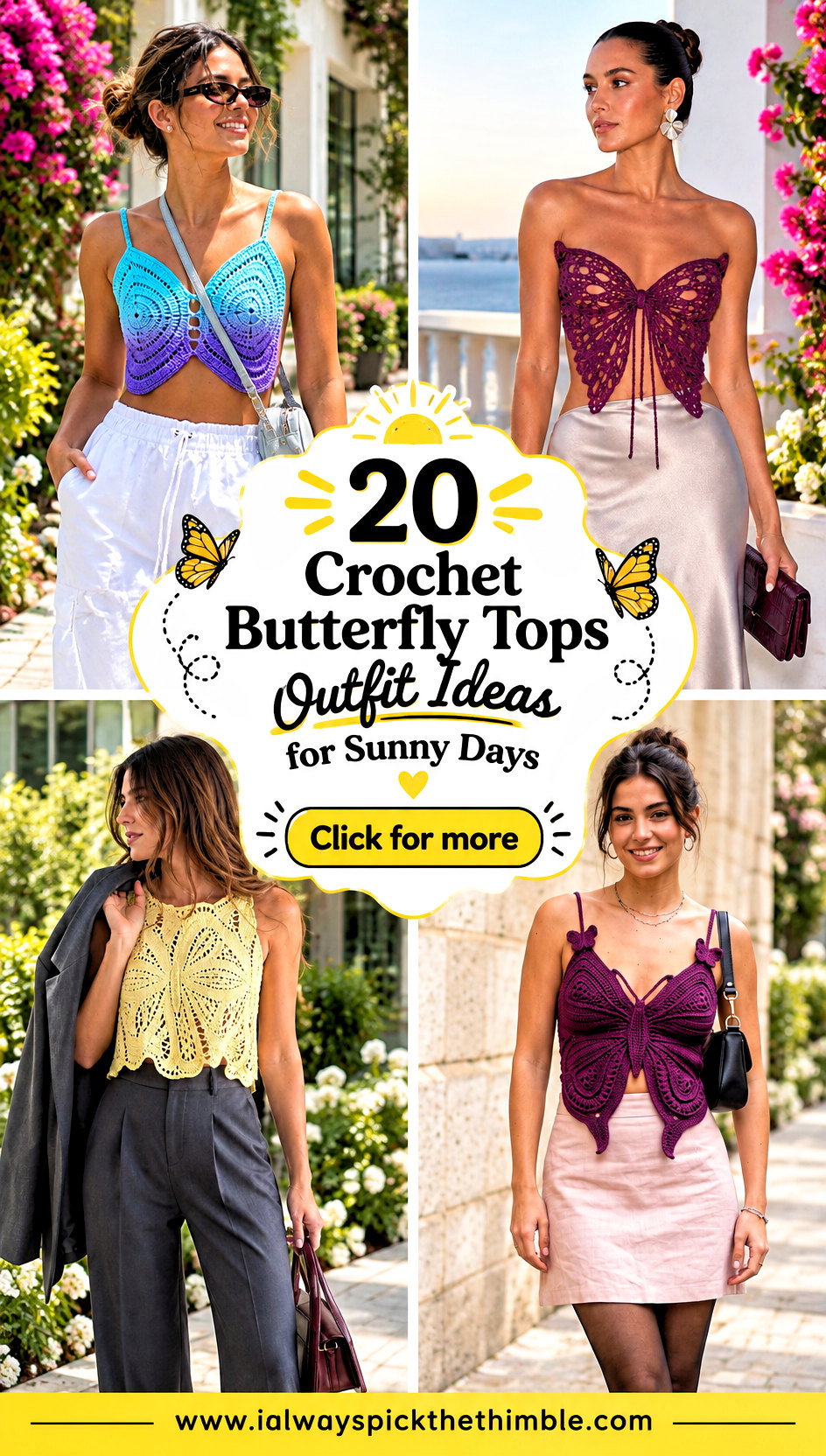 20 Crochet Butterfly Tops Outfit Ideas for Sunny Days - 20 Crochet Butterfly Tops Outfit Ideas for Sunny Days