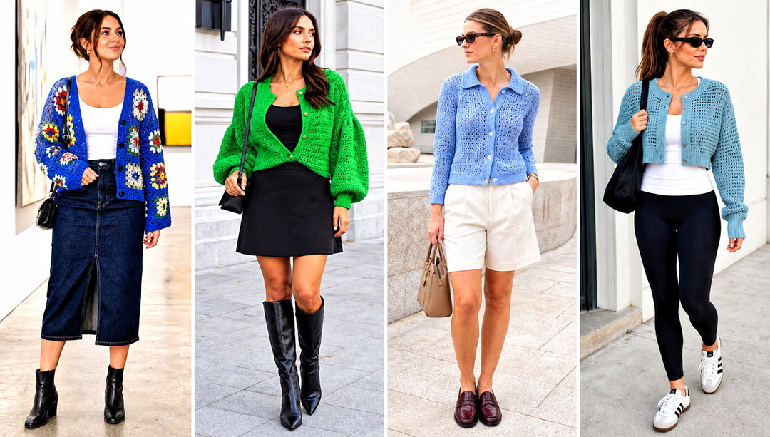 20 Crochet Button Cardigan Outfit Ideas for Easy Layering