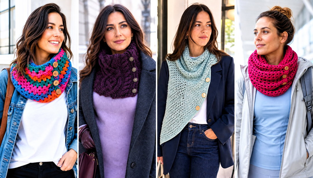 20 Crochet Button Cowl Outfit Ideas for Chilly Mornings