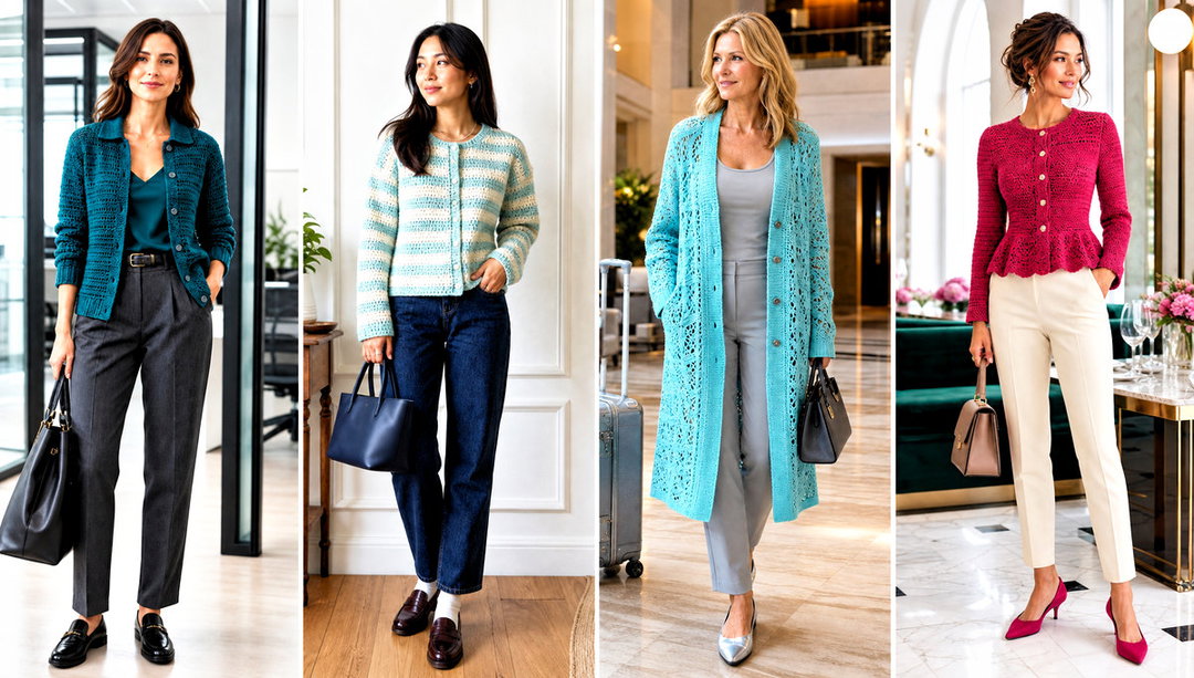 20 Crochet Button Down Cardigan Outfit Ideas for Workdays