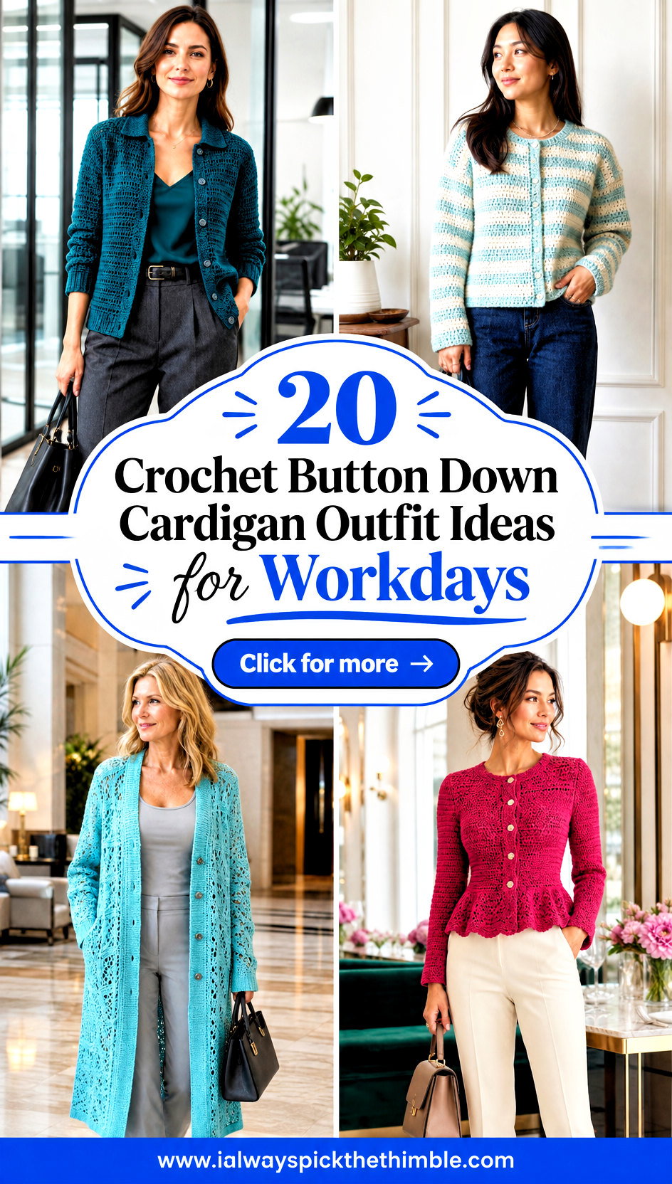 20 Crochet Button Down Cardigan Outfit Ideas for Workdays - 20 Crochet Button Down Cardigan Outfit Ideas for Workdays
