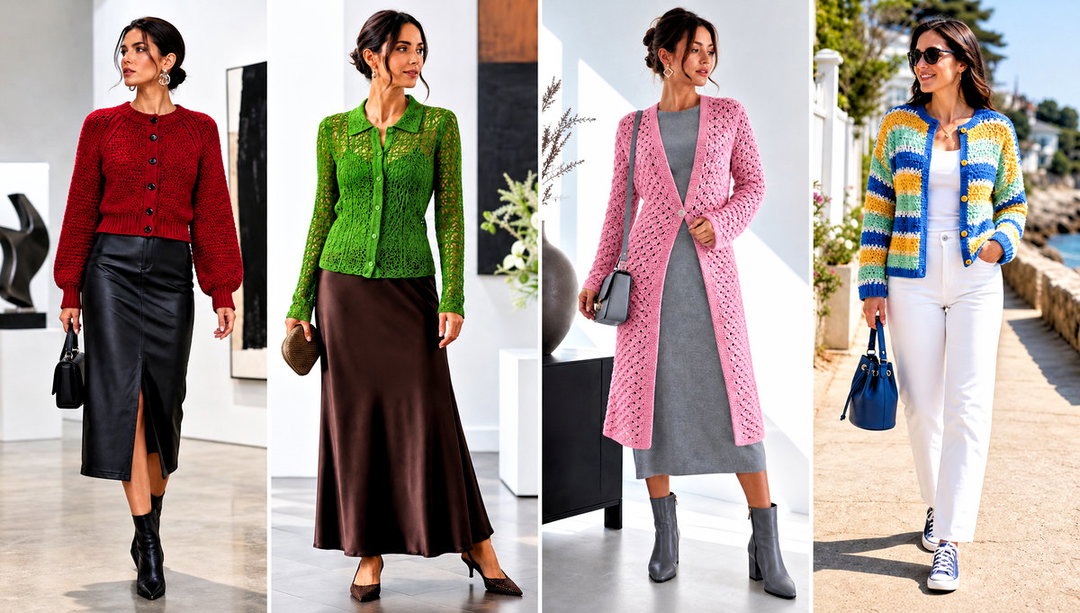 20 Crochet Button Sweater Outfit Ideas for Casual Brunch
