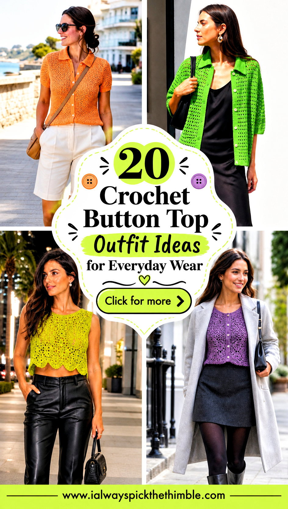 20 Crochet Button Top Outfit Ideas for Everyday Wear - 20 Crochet Button Top Outfit Ideas for Everyday Wear