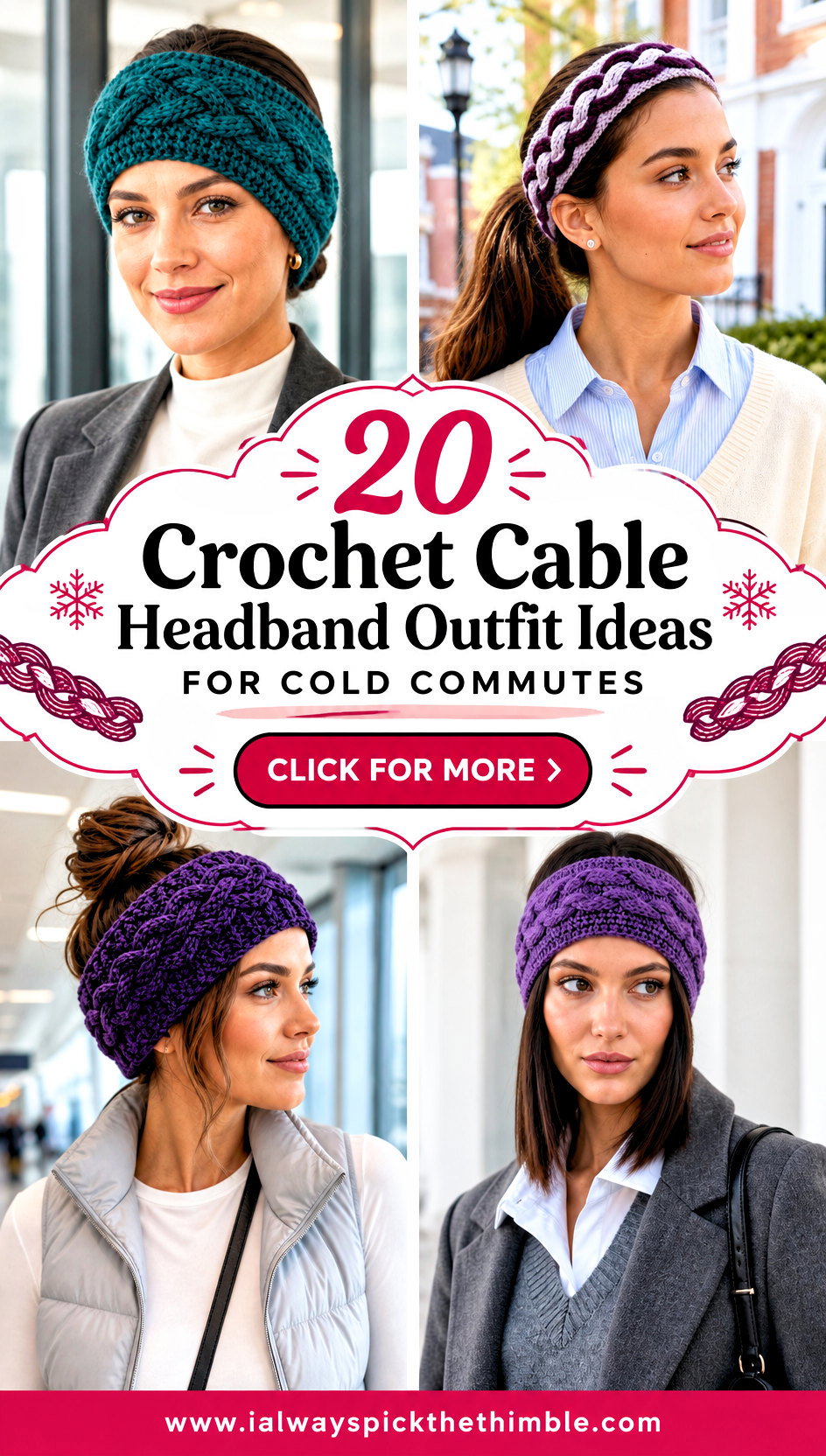 20 Crochet Cable Headband Outfit Ideas for Cold Commutes - 20 Crochet Cable Headband Outfit Ideas for Cold Commutes