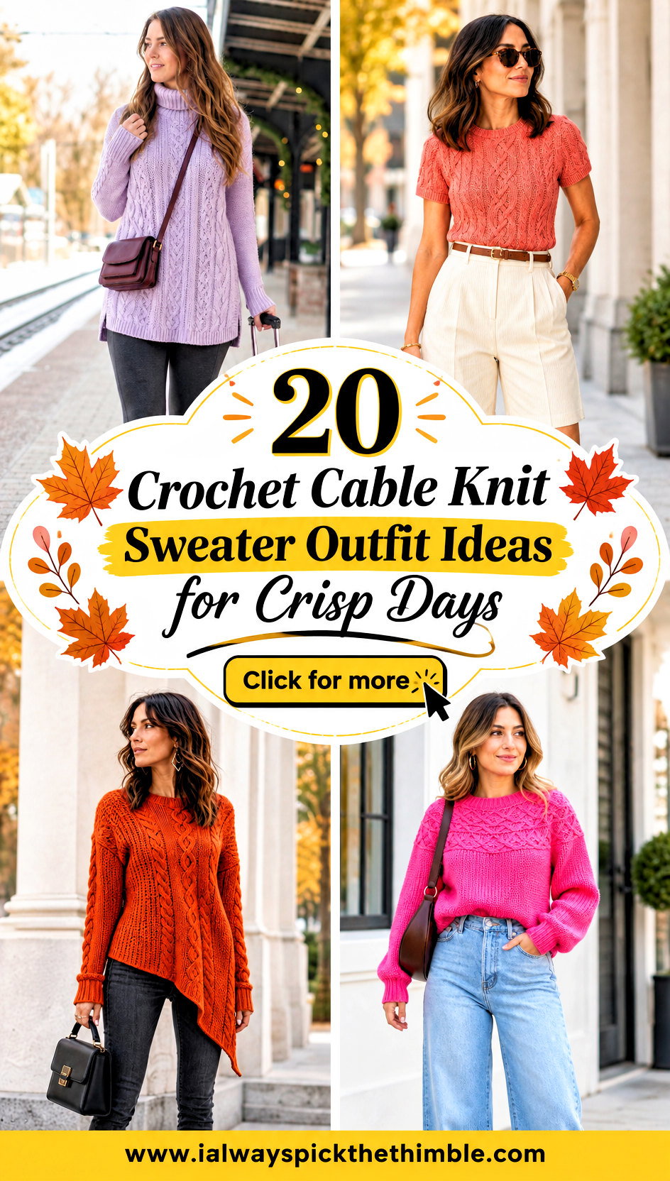20 Crochet Cable Knit Sweater Outfit Ideas for Crisp Days - 20 Crochet Cable Knit Sweater Outfit Ideas for Crisp Days