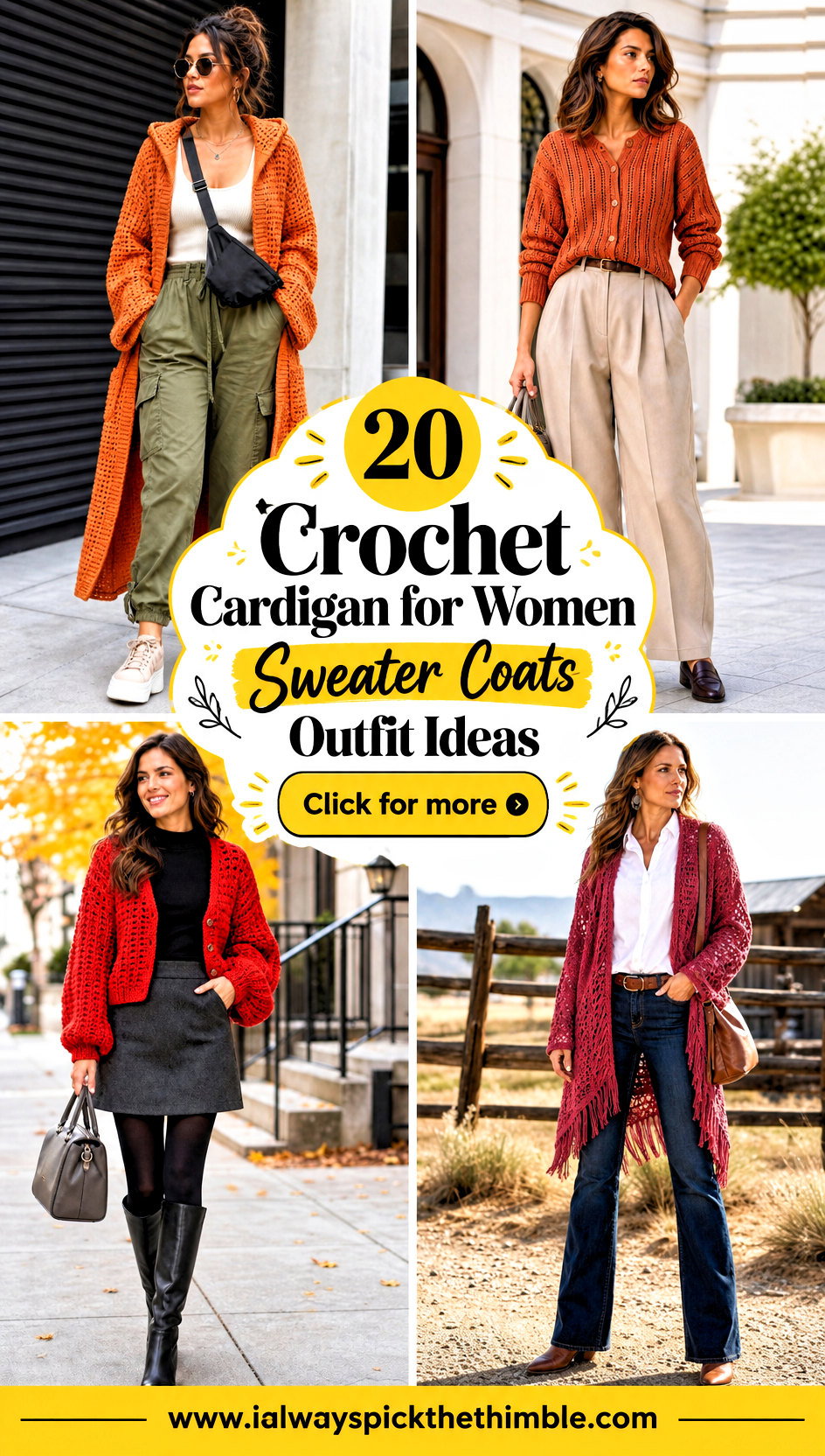 20 Crochet Cardigan for Women Sweater Coats Outfit Ideas - 20 Crochet Cardigan for Women Sweater Coats Outfit Ideas