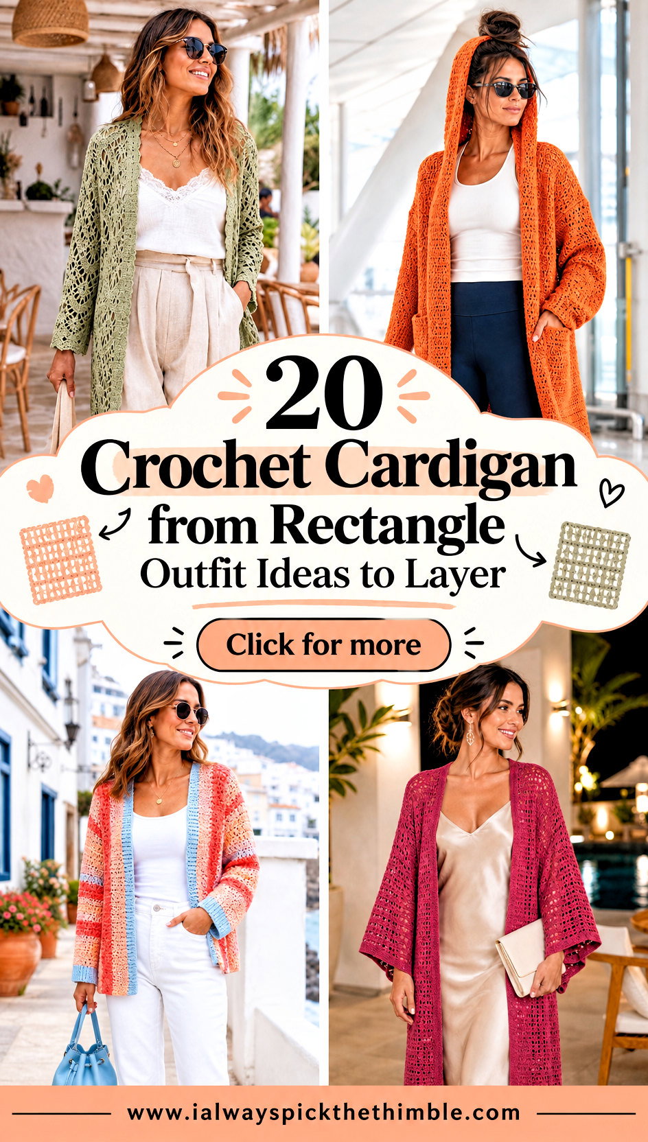 20 Crochet Cardigan from Rectangle Outfit Ideas to Layer - 20 Crochet Cardigan from Rectangle Outfit Ideas to Layer