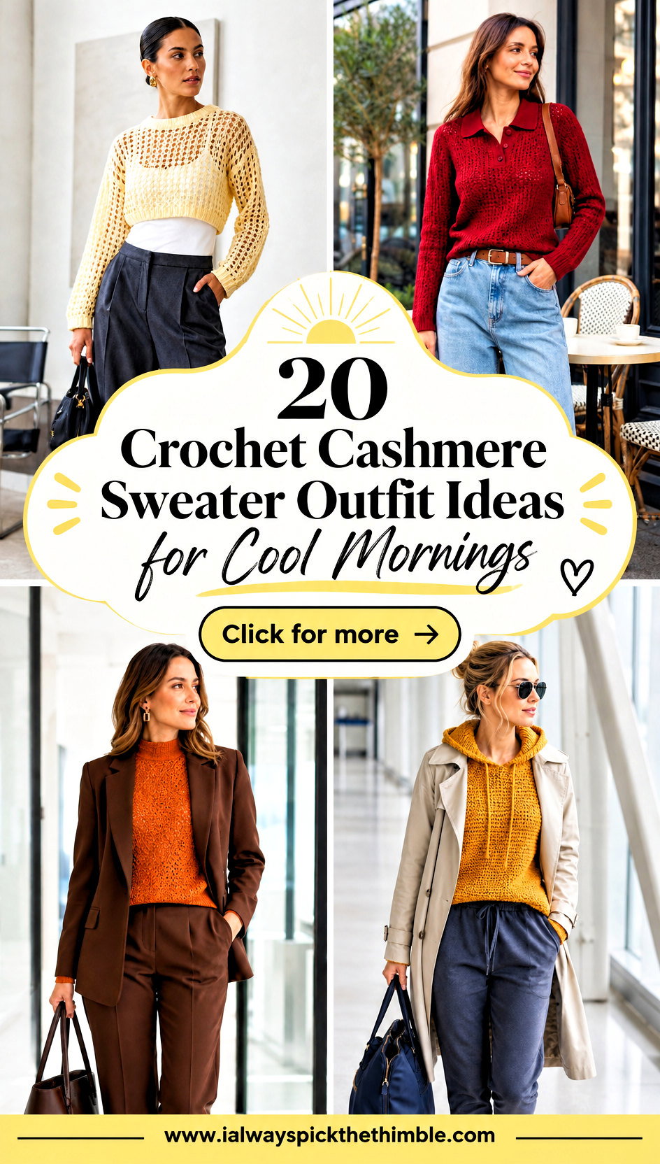 20 Crochet Cashmere Sweater Outfit Ideas for Cool Mornings - 20 Crochet Cashmere Sweater Outfit Ideas for Cool Mornings
