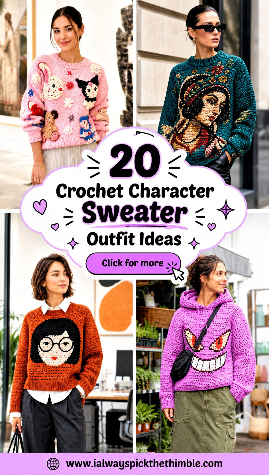 20 Crochet Character Sweater Outfit Ideas for Cozy Days - 20 Crochet Character Sweater Outfit Ideas for Cozy Days