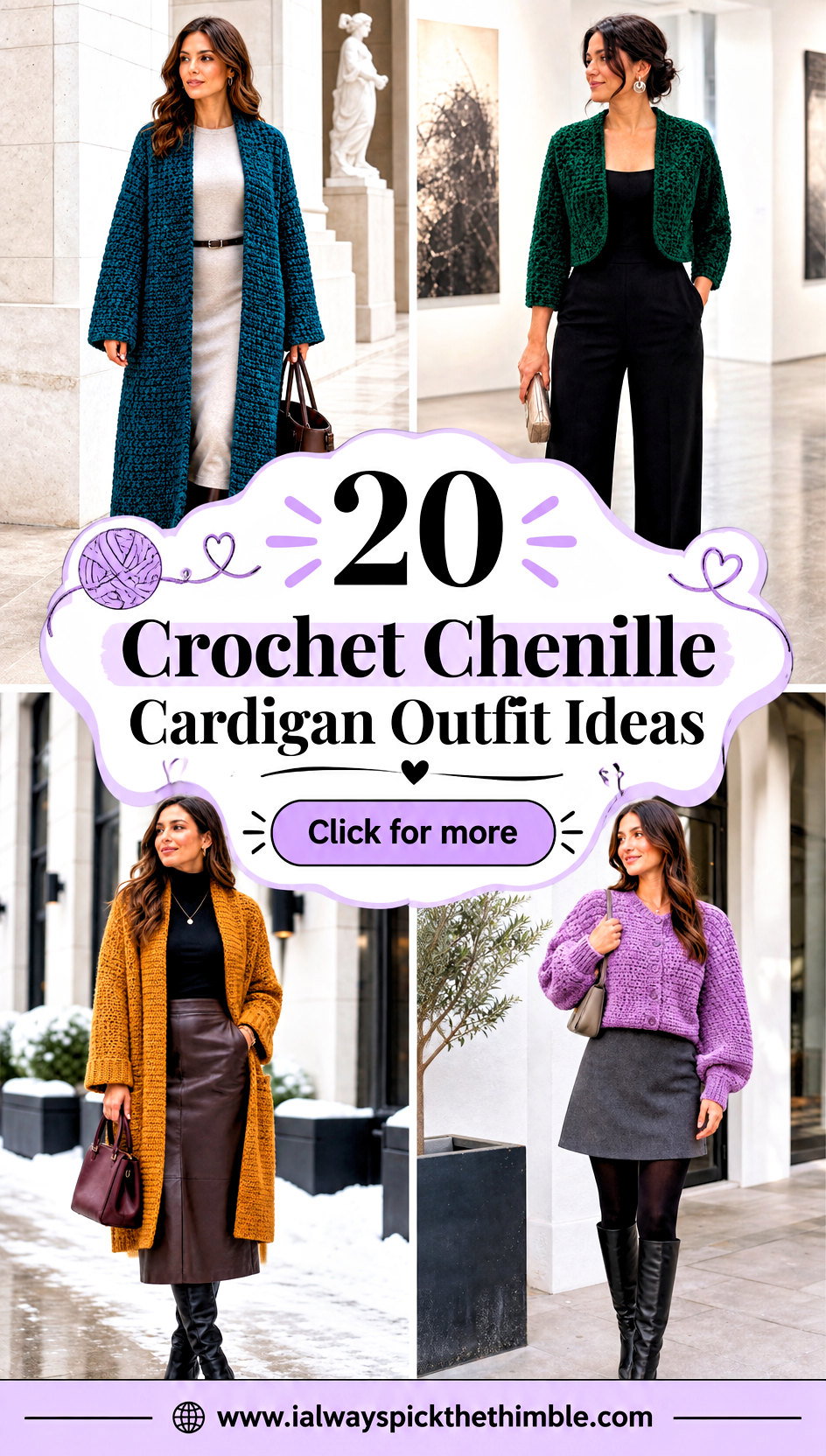 20 Crochet Chenille Cardigan Outfit Ideas for Chilly Days - 20 Crochet Chenille Cardigan Outfit Ideas for Chilly Days