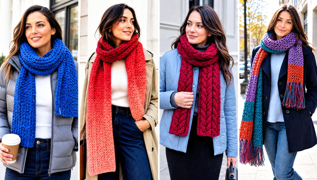20 Crochet Chenille Scarf Outfit Ideas for Cozy Commuting