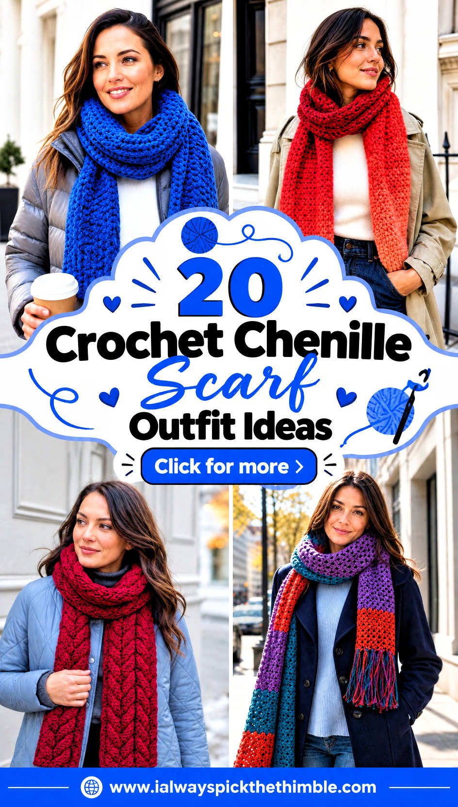 20 Crochet Chenille Scarf Outfit Ideas for Cozy Commuting - 20 Crochet Chenille Scarf Outfit Ideas for Cozy Commuting