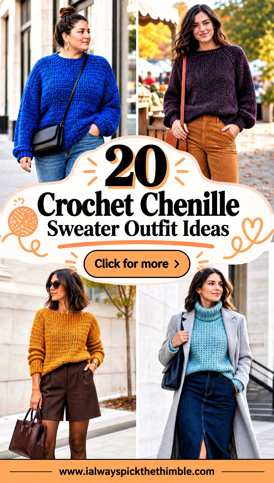 20 Crochet Chenille Sweater Outfit Ideas for Relaxed Style - 20 Crochet Chenille Sweater Outfit Ideas for Relaxed Style