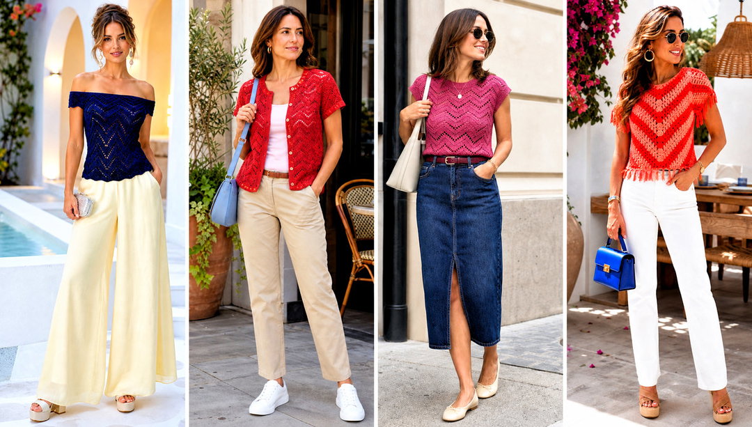 20 Crochet Chevron Top Outfit Ideas for Sunny Afternoons