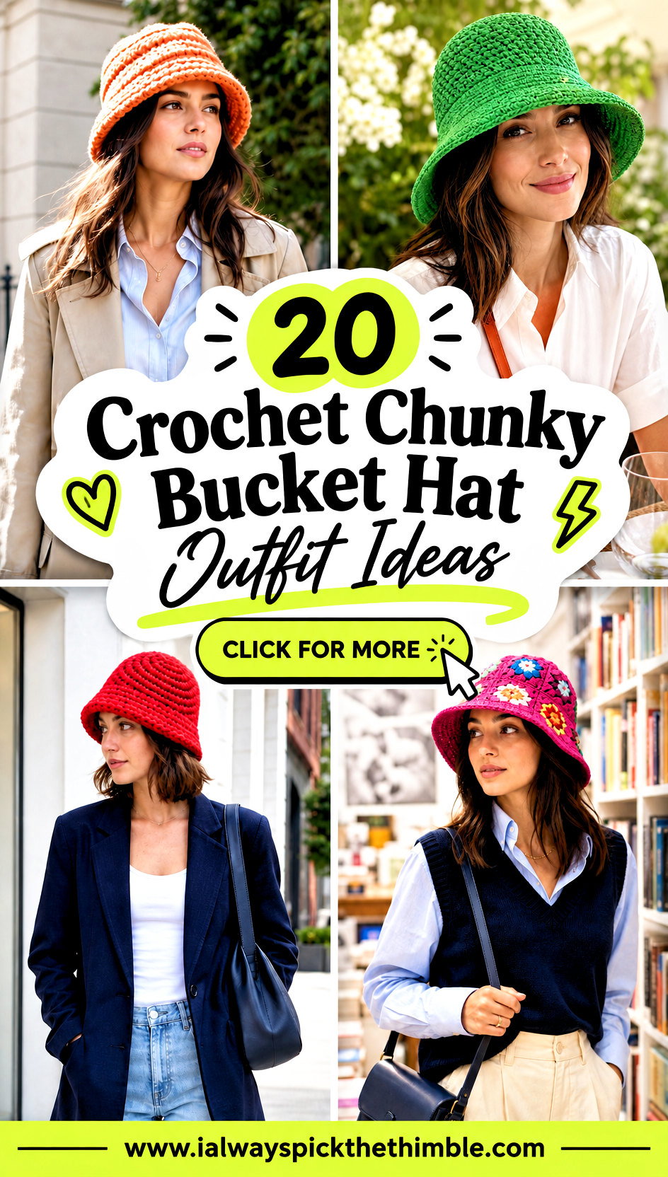 20 Crochet Chunky Bucket Hat Outfit Ideas for Street Style - 20 Crochet Chunky Bucket Hat Outfit Ideas for Street Style