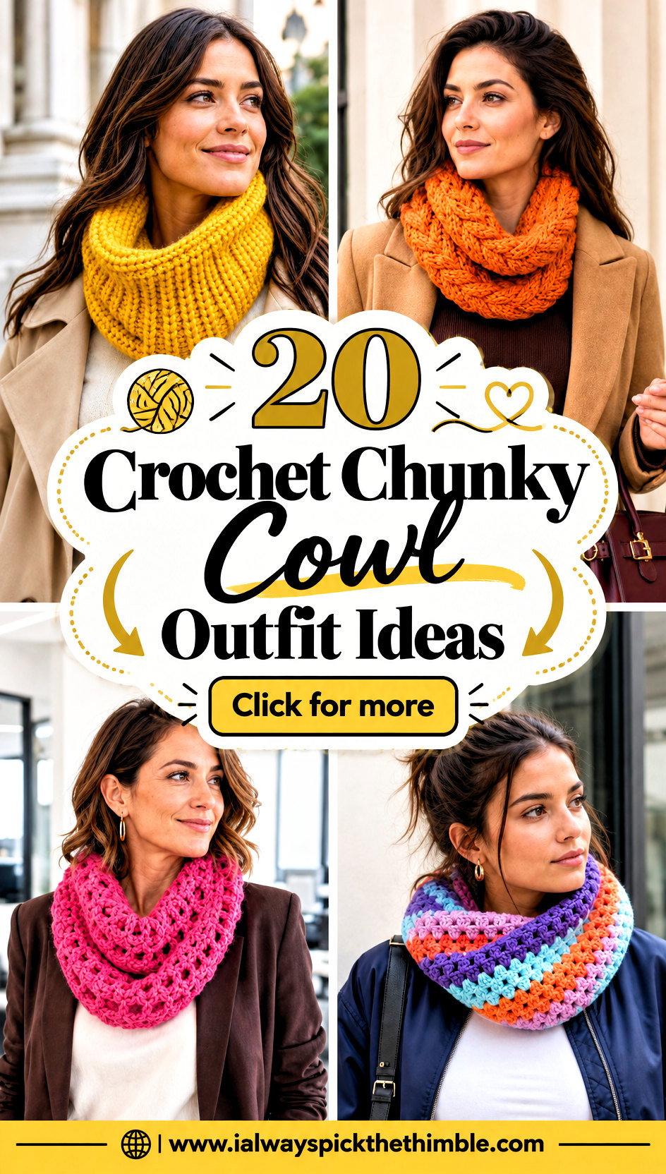 20 Crochet Chunky Cowl Outfit Ideas for Cold Mornings - 20 Crochet Chunky Cowl Outfit Ideas for Cold Mornings