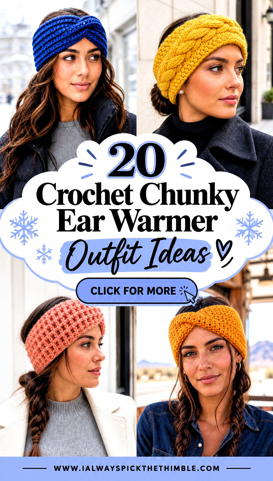 20 Crochet Chunky Ear Warmer Outfit Ideas for Snowy Strolls - 20 Crochet Chunky Ear Warmer Outfit Ideas for Snowy Strolls