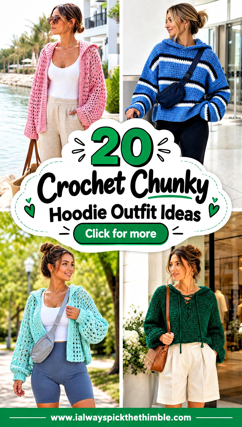 20 Crochet Chunky Hoodie Outfit Ideas for Casual Outings - 20 Crochet Chunky Hoodie Outfit Ideas for Casual Outings
