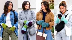 20 Crochet Chunky Mittens Outfit Ideas for Winter Layering