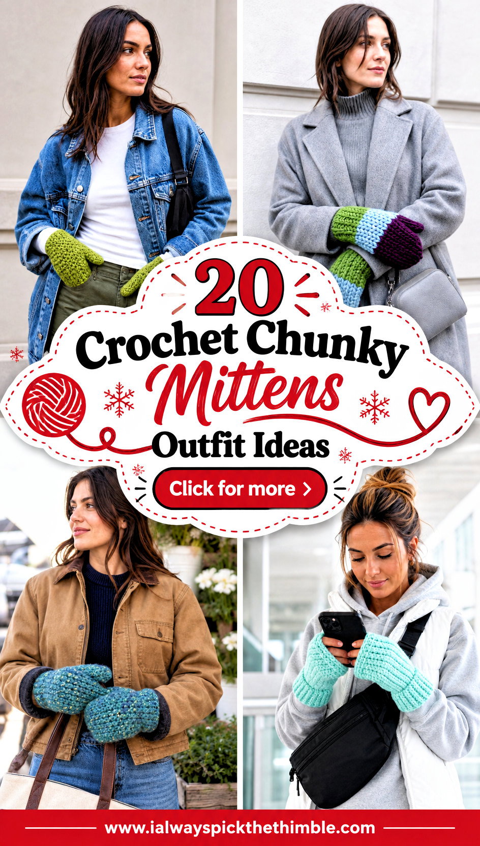 20 Crochet Chunky Mittens Outfit Ideas for Winter Layering - 20 Crochet Chunky Mittens Outfit Ideas for Winter Layering