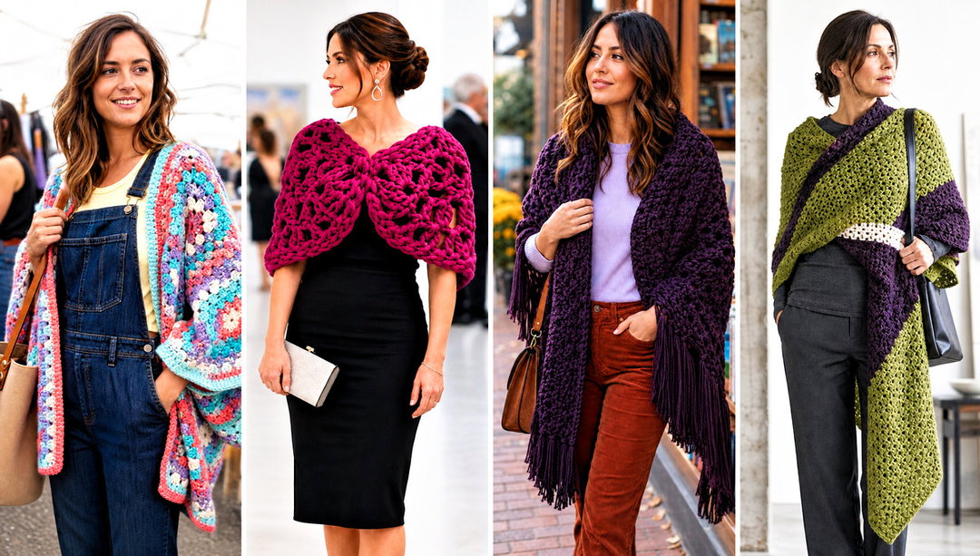 20 Crochet Chunky Shawl Outfit Ideas for Cozy Fall Layers
