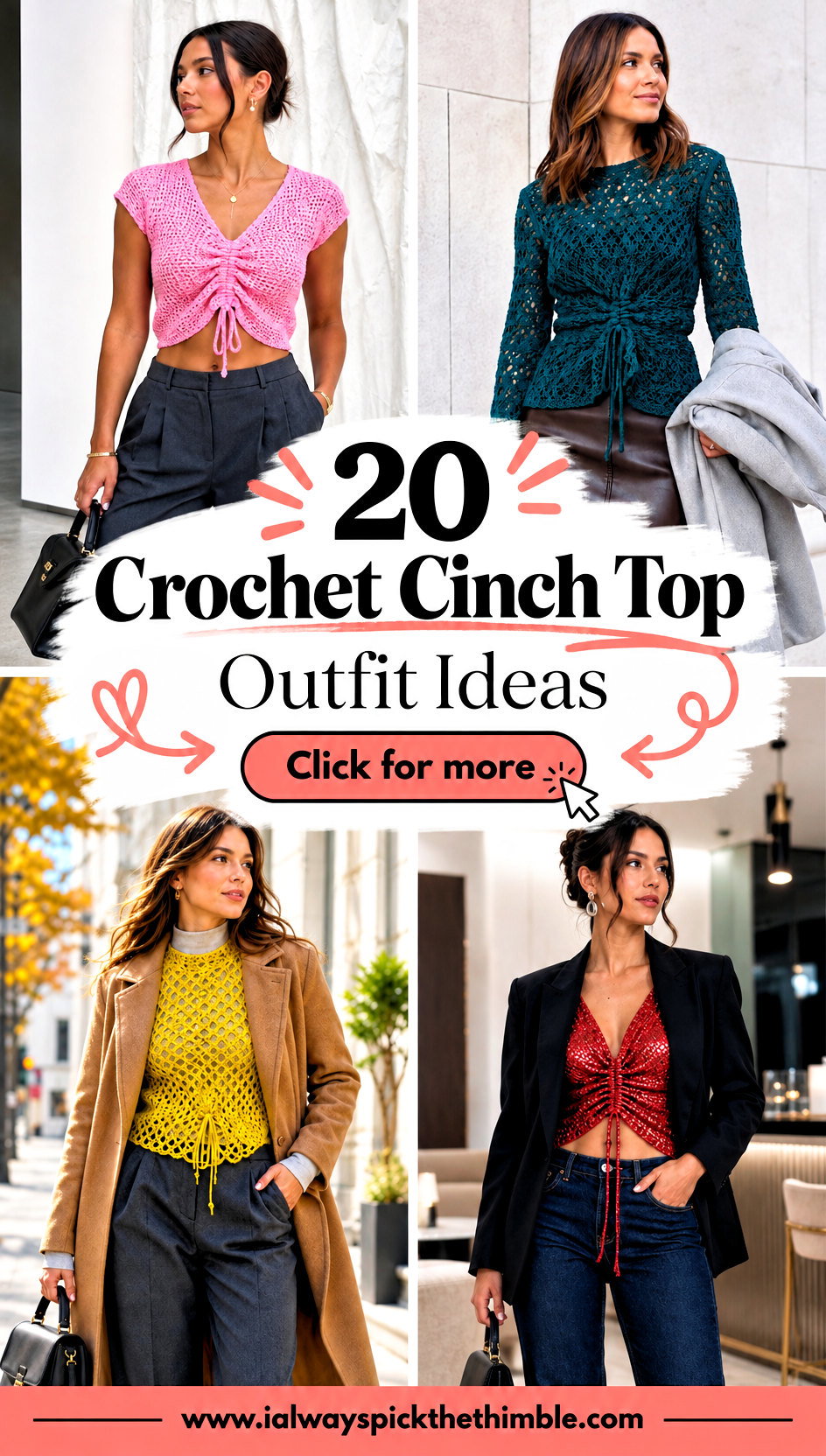 20 Crochet Cinch Top Outfit Ideas for Casual Summer Days - 20 Crochet Cinch Top Outfit Ideas for Casual Summer Days